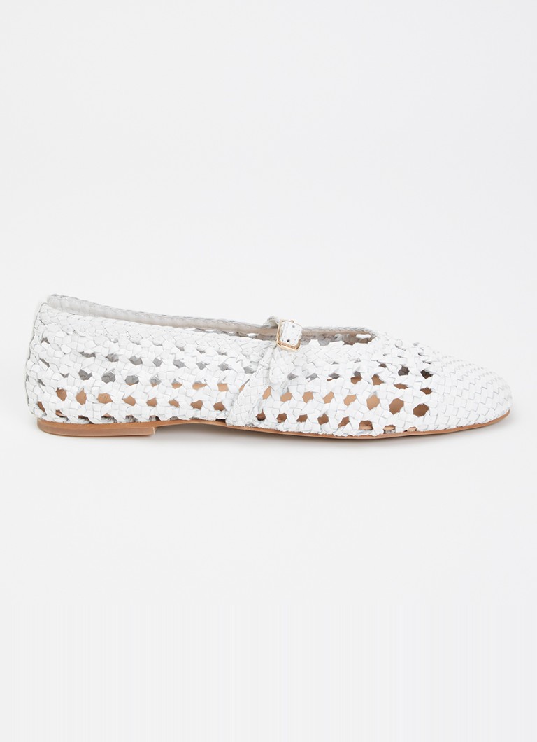 Dune London Dames Hazella ballerina van leer in de kleur Wit