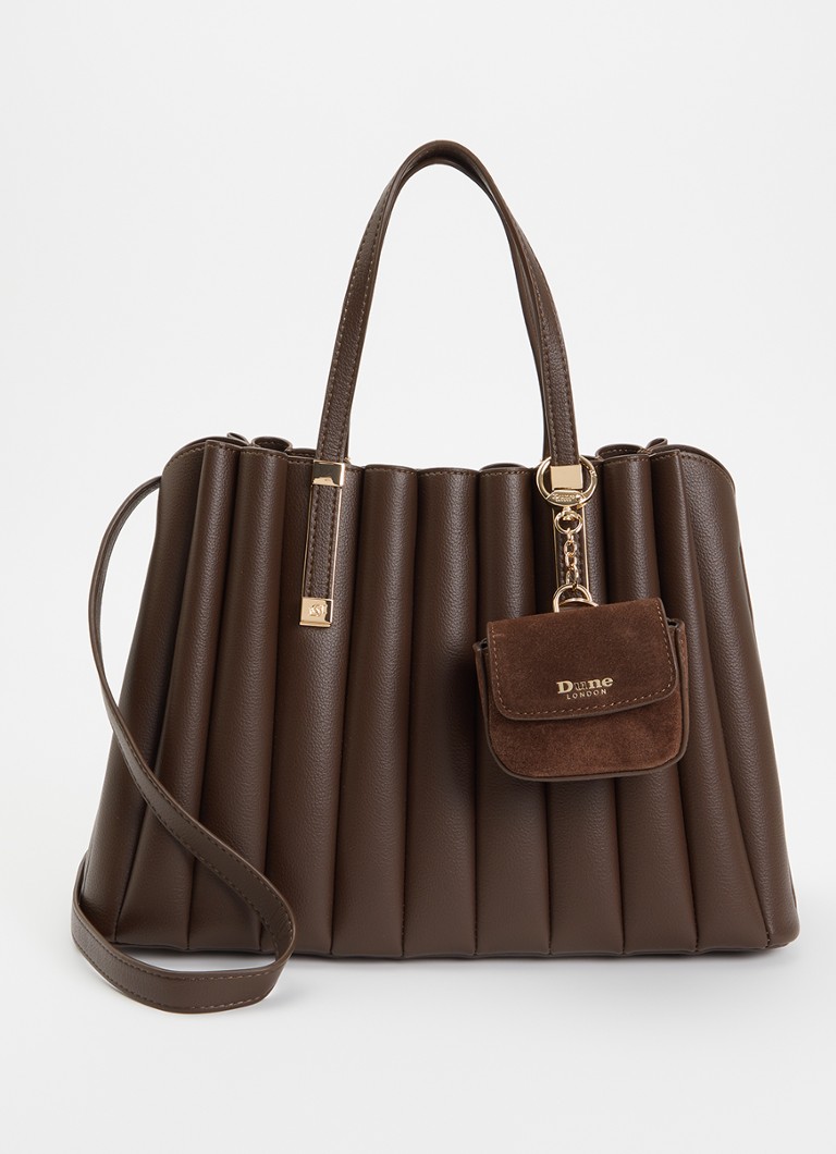 Dune London Dames Dolly shopper met plooidetail en afneembaar etui in de kleur Donkerbruin