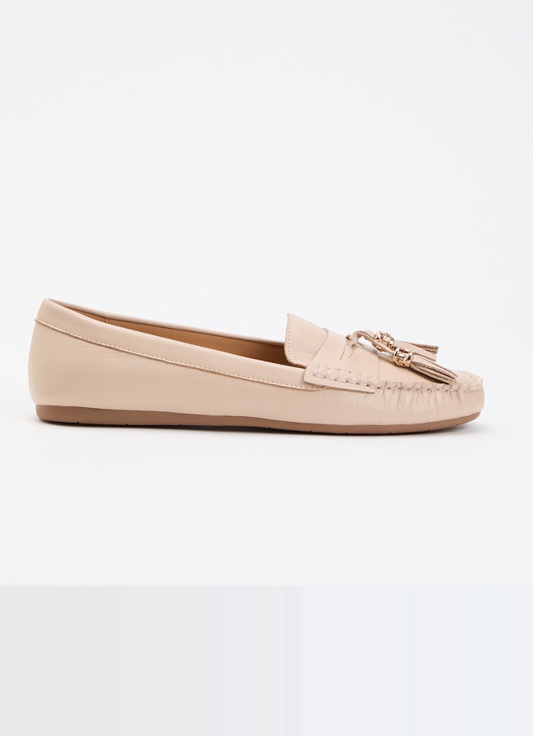 Dune London Dames Geen mocassin van leer met franjes in de kleur Roze