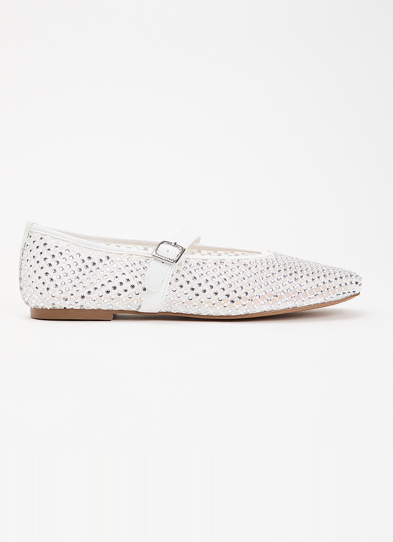 Dune London Dames Haislee ballerina met gestrikt detail in de kleur Wit