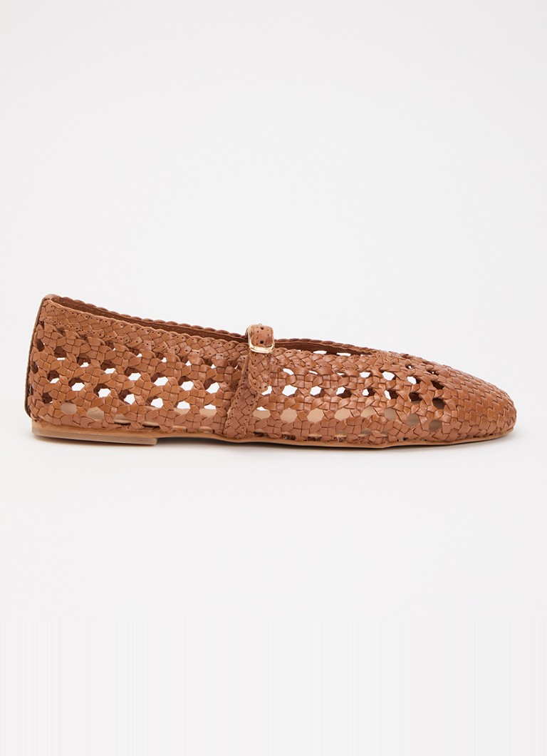 Dune London Dames Hazella ballerina van leer in de kleur Bruin