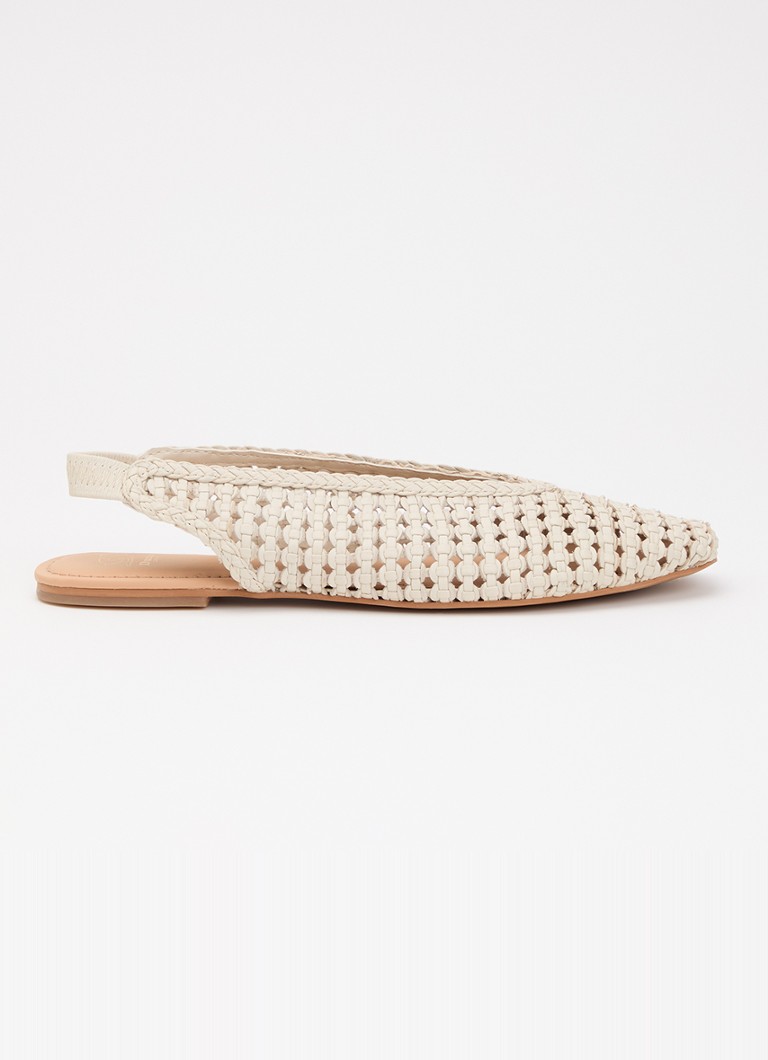 Dune London Dames Hollianne slingback van leer in de kleur Gebroken wit