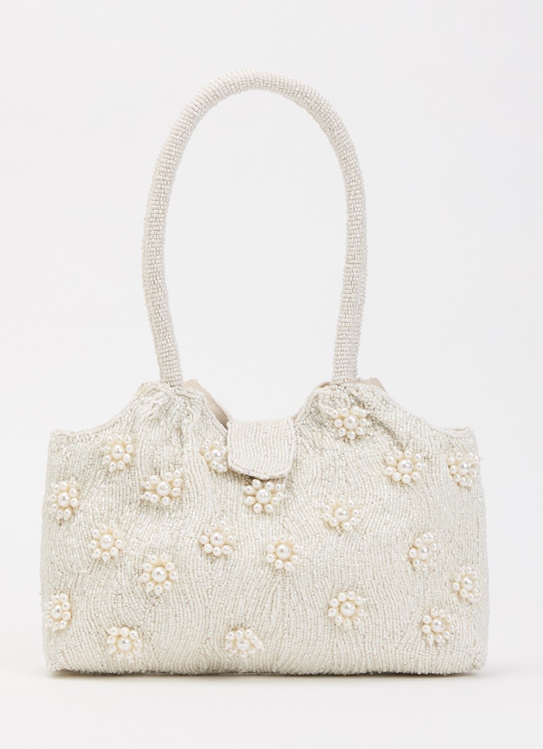 Dune London Dames Dunmore schoudertas met kralen in de kleur Ivoor