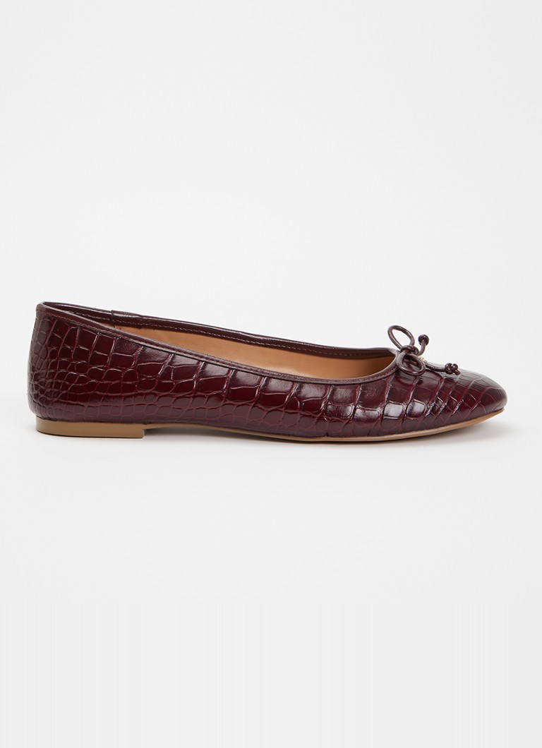 Dune London Dames Helenne ballerina van leer in de kleur Bordeauxrood