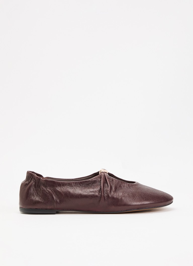Dune London Dames Havella ballerina van leer in de kleur Bordeauxrood