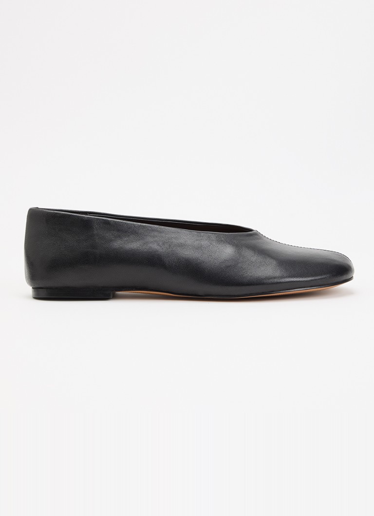 Dune London Dames Highway ballerina van leer in de kleur Zwart