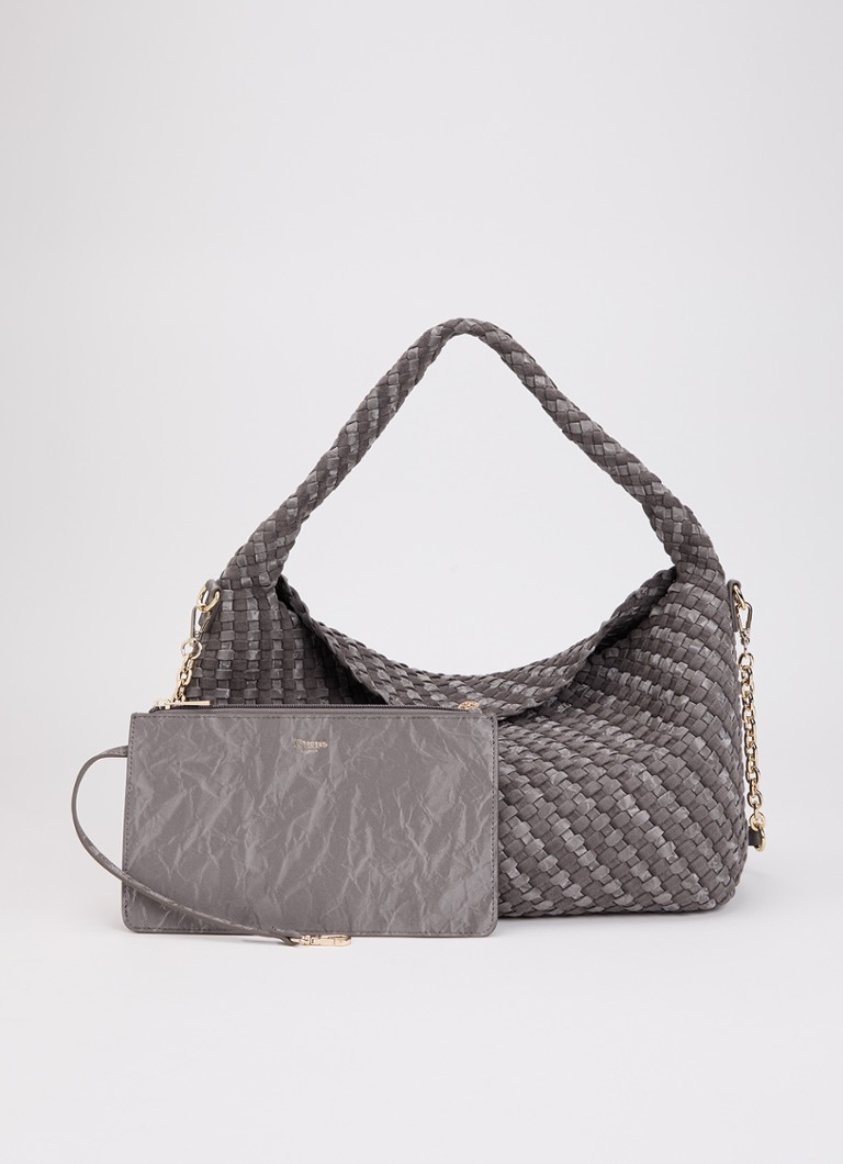Dune London Dames Deliberate schoudertas met gevlochten detail en uitneembaar etui in de kleur Taupe