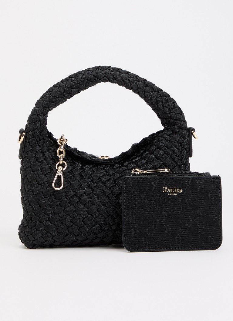 Dune London Dames Dinkydeliberate handtas met gevlochten detail en uitneembaar etui in de kleur Antraciet
