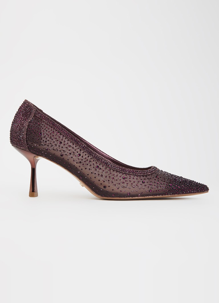 Dune London Dames Brivelle pump van mesh met strass in de kleur Bordeauxrood