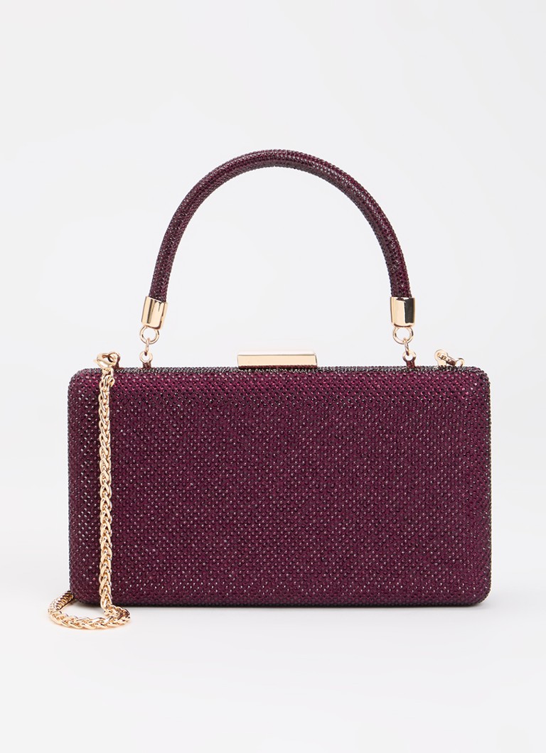 Dune London Dames Beaut clutch met afneembare schouderriem in de kleur Paars