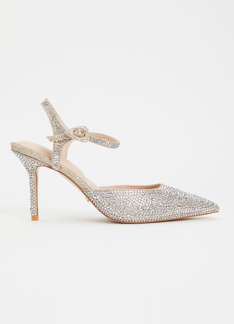 Dune London Dames Compliments slingback met strass in de kleur Zilver