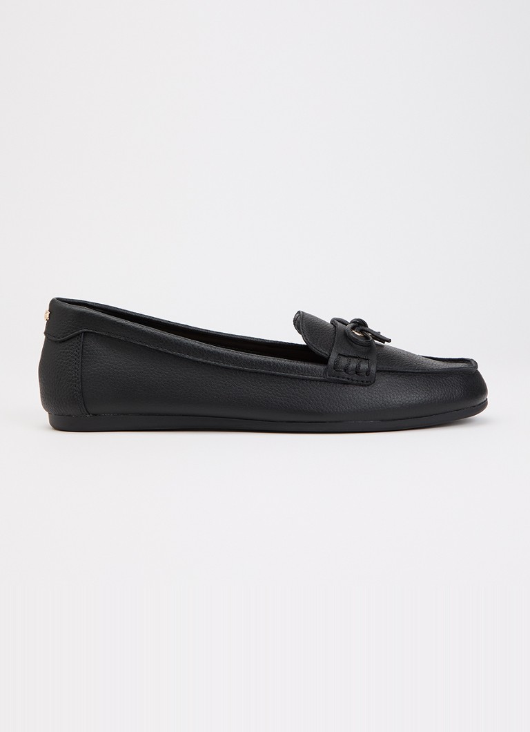 Dune London Dames Girella mocassin van leer met strikdetail in de kleur Zwart