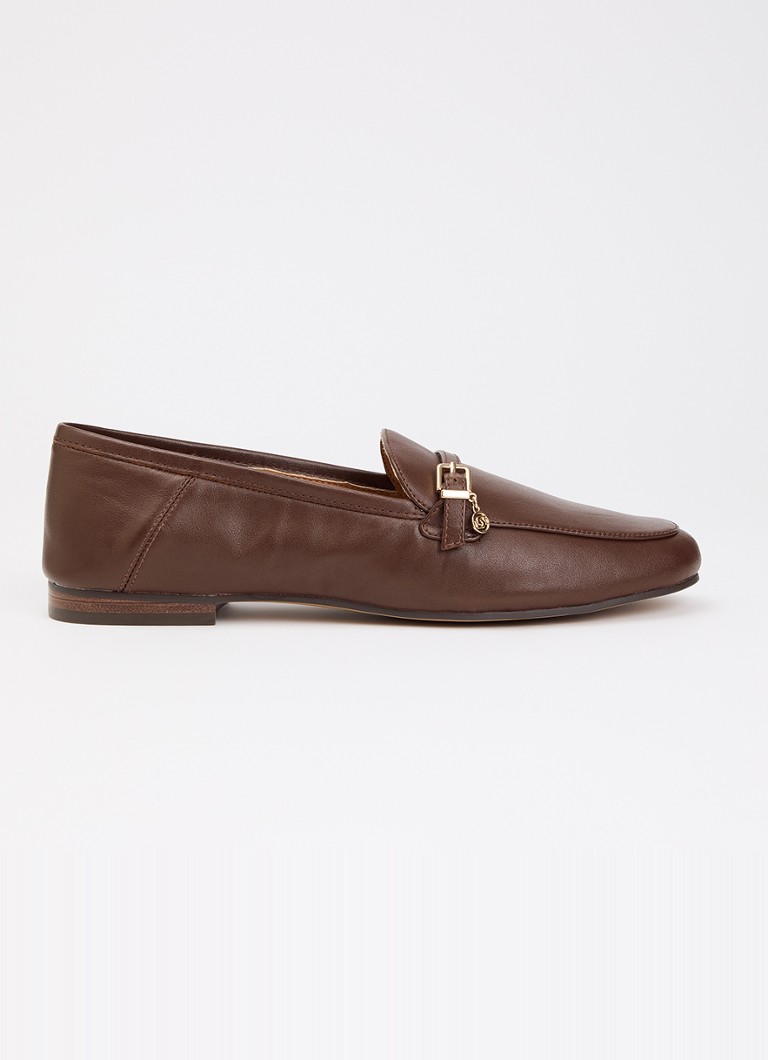Dune London Dames Greya loafer van leer met gespdetail in de kleur Donkerbruin