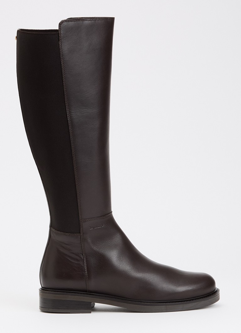 Dune London Dames Tallos laars van leer in de kleur Donkerbruin