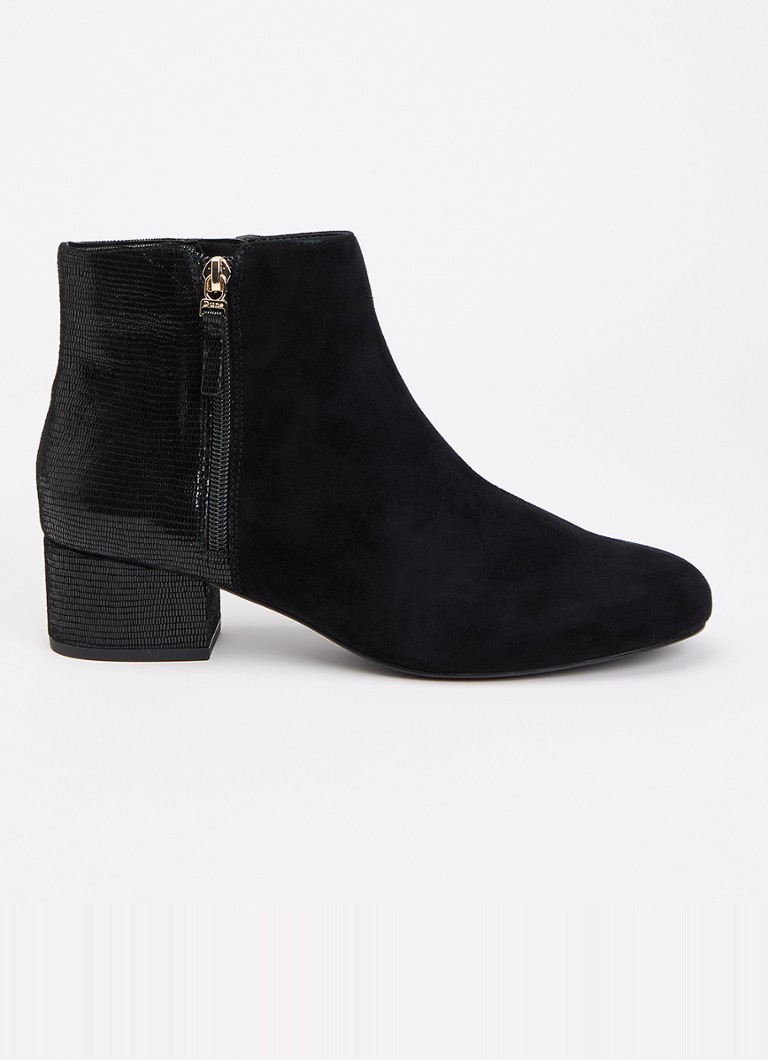 Dune London Dames Pipsi enkellaasje van suède in de kleur Zwart