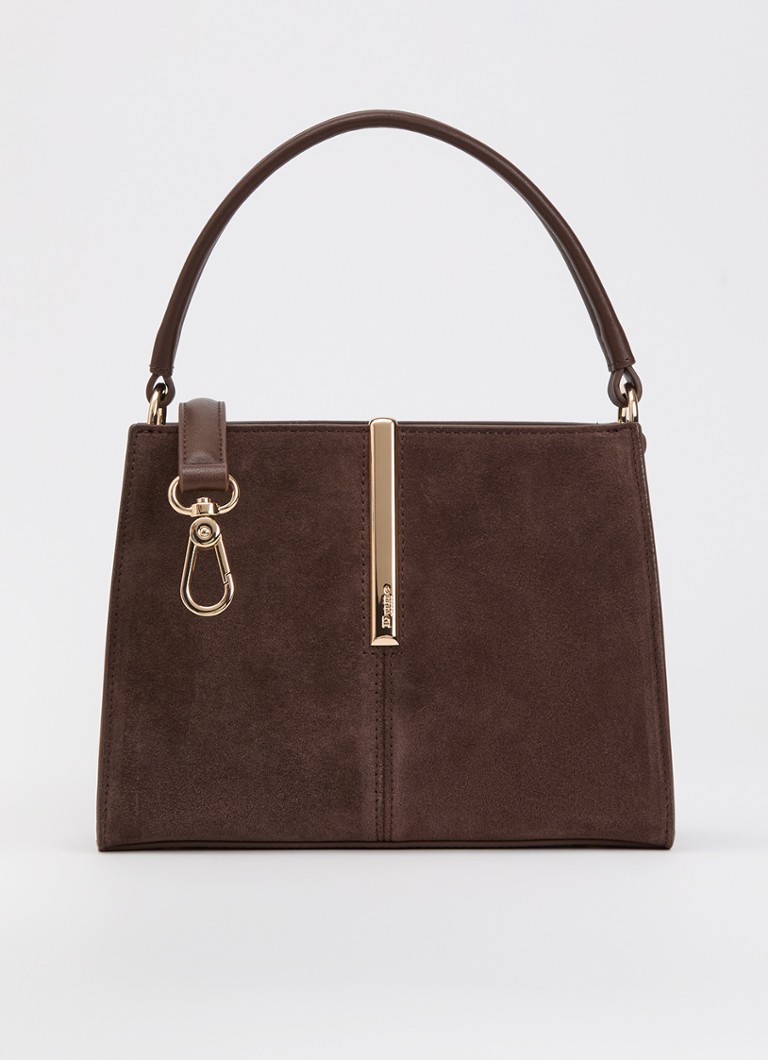 Dune London Dames Dinidestined handtas van suède met afneembare schouderriem in de kleur Bruin