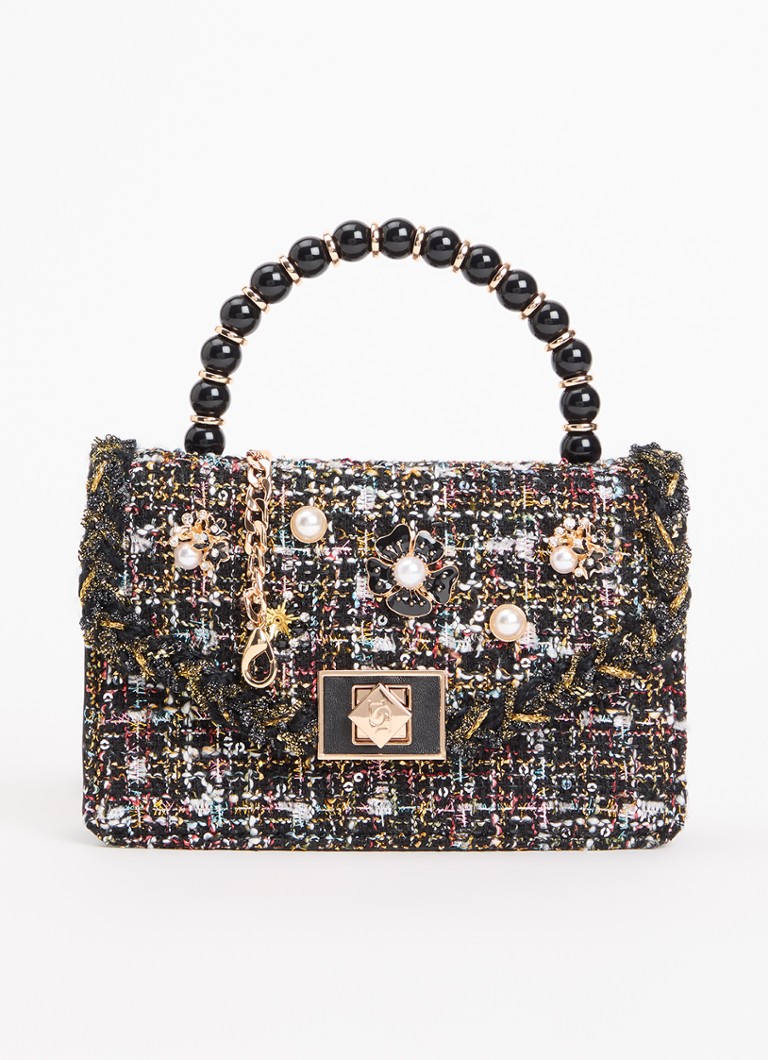 Dune London Dames Blooms crossbodytas met afneembare schouderriem in de kleur Zwart