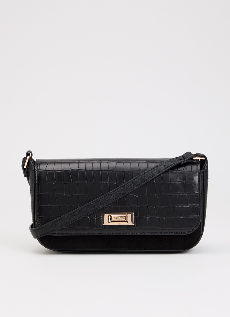 Dune London Dames Discreet crossbodytas van leer in de kleur Diepzwart
