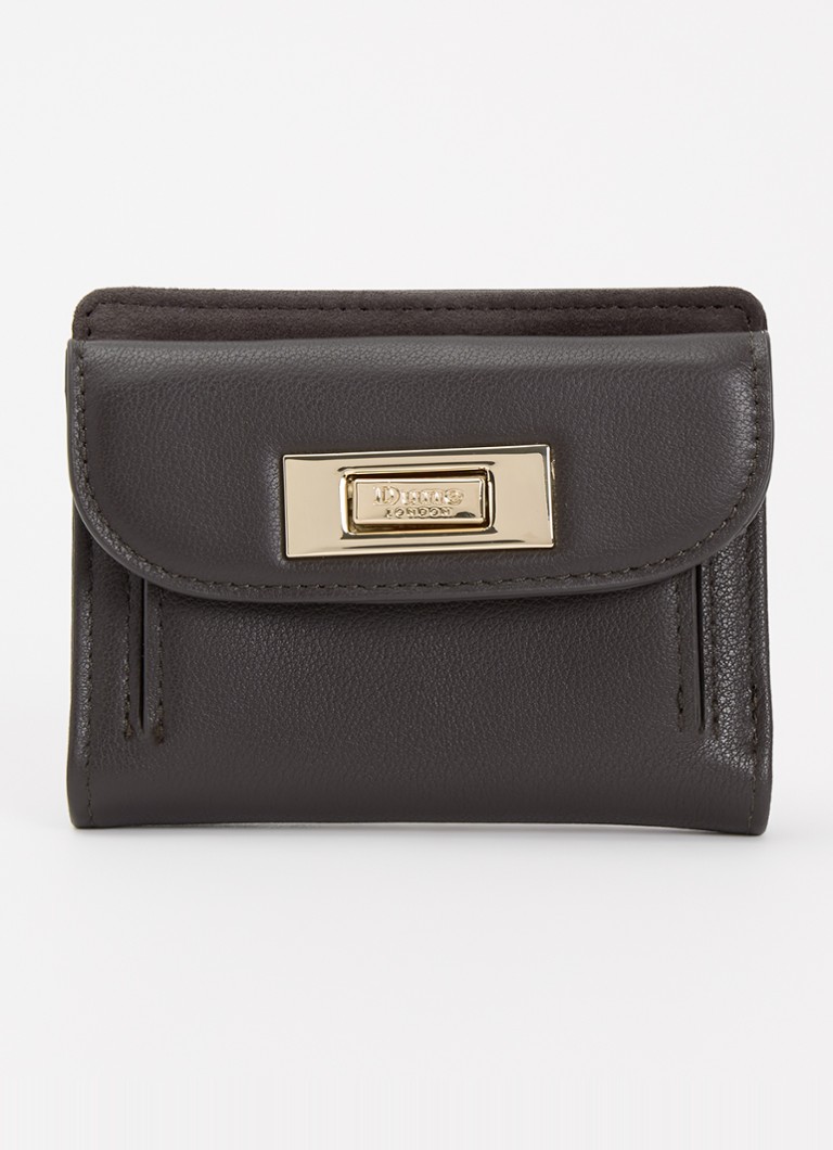 Dune London Dames Keepers portemonnee van leer in de kleur Donkerbruin