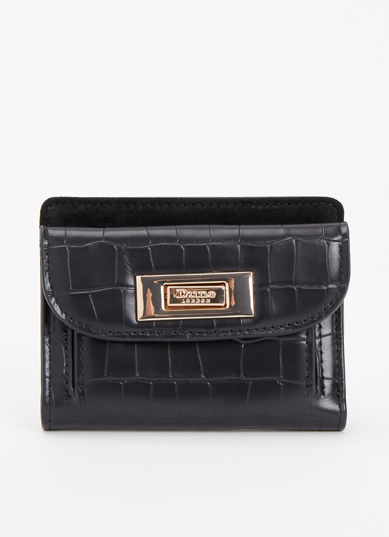 Dune London Dames Keepers portemonnee van leer in de kleur Diepzwart