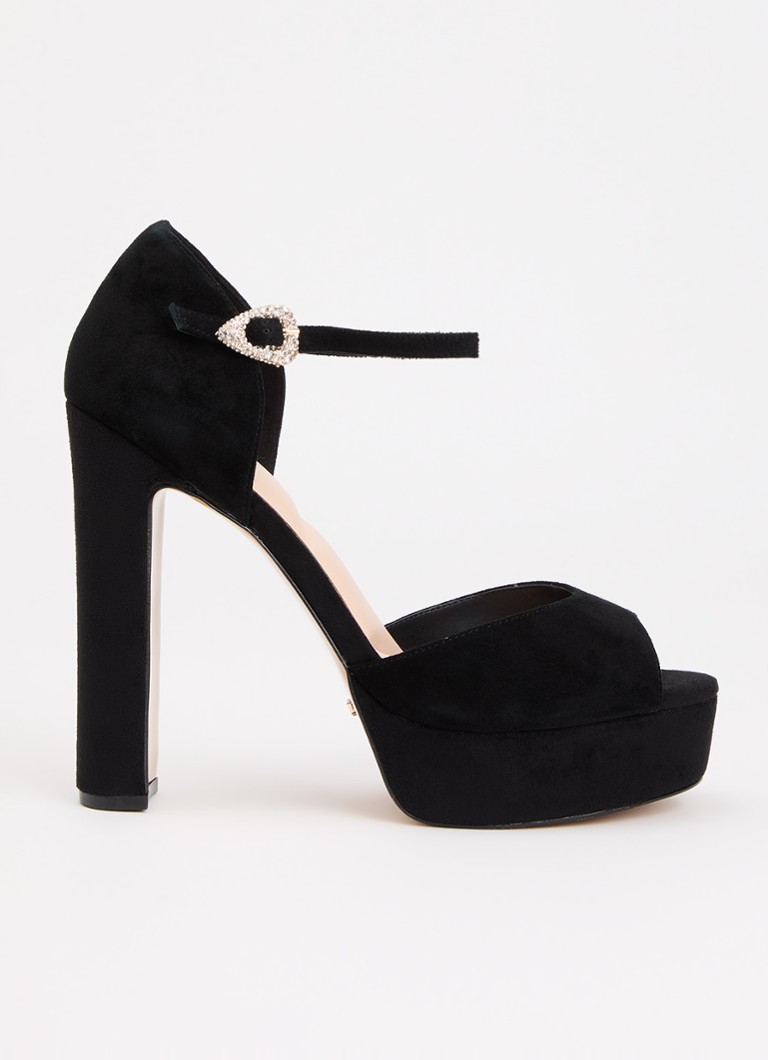 Dune London Dames Myans sandalette van leer in de kleur Zwart