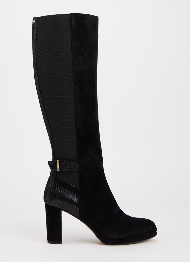 Dune London Dames Samera laars met details van suède in de kleur Zwart