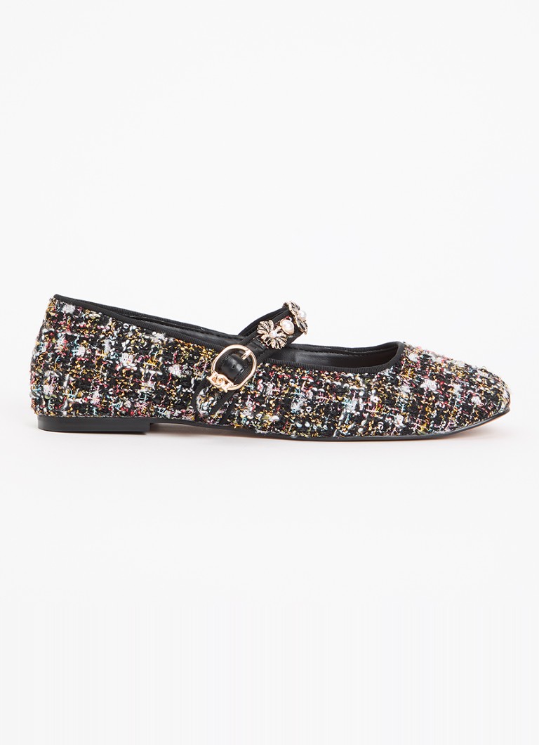 Dune London Dames Hennrietta ballerina in de kleur Zwart