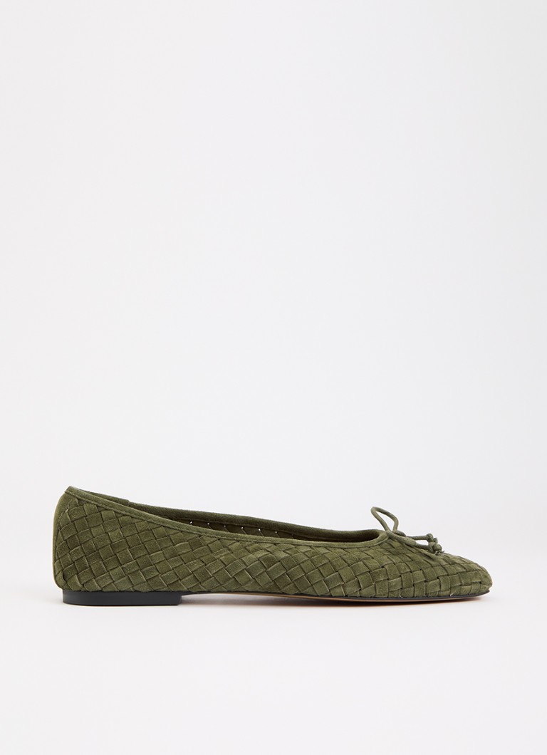 Dune London Dames Heat ballerina in de kleur Legergroen