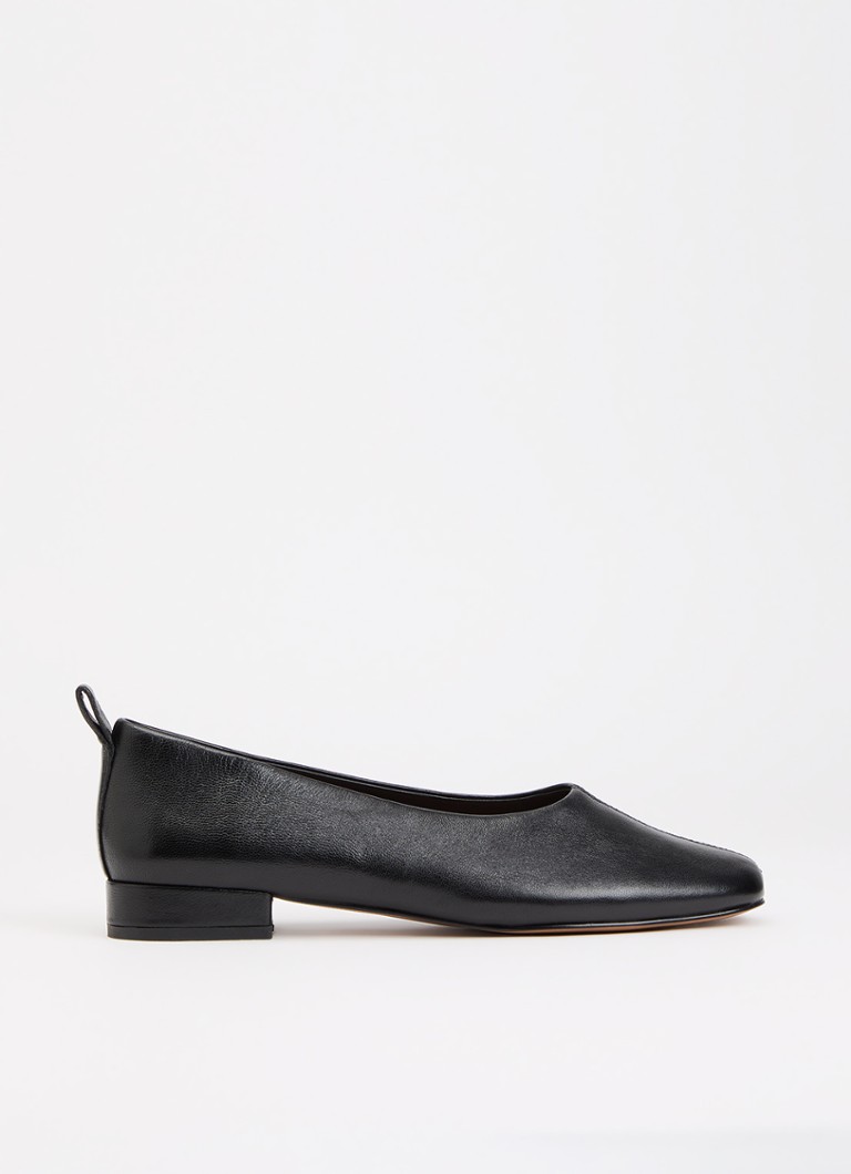 Dune London Dames Highmark ballerina van leer in de kleur Zwart