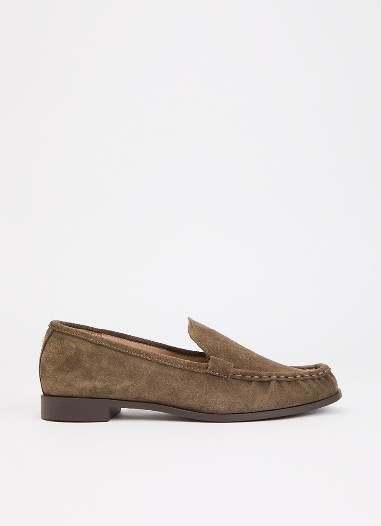 Dune London Dames Grates loafer van leer in de kleur Bronsgroen