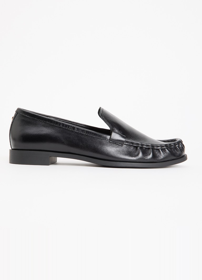 Dune London Dames Grates loafer van leer in de kleur Zwart