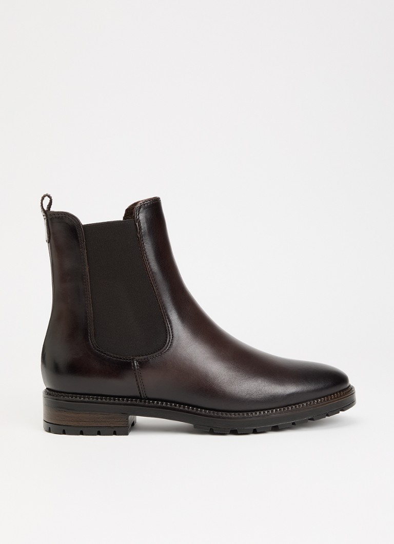 Dune London Dames Poema chelsea boot van leer in de kleur Bruin