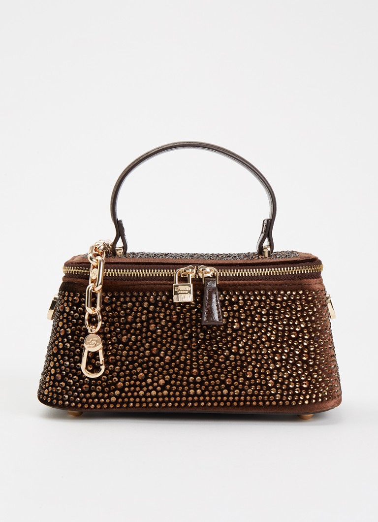 Dune London Successful make-up tas met afneembare schouderriem Chocoladebruin