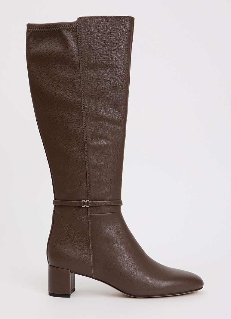 Dune London Dames Seoul laars van leer in de kleur Donkerbruin