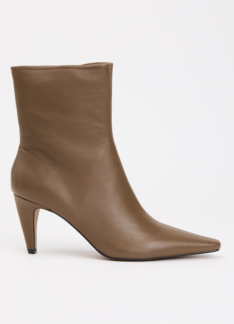 Dune London Dames Overt enkellaars van leer in de kleur Khaki