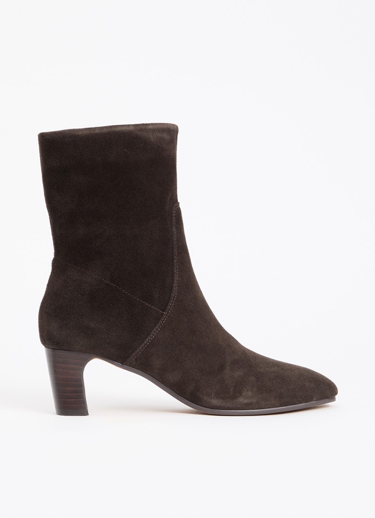 Dune London Dames Ori enkellaarsje van suède in de kleur Donkerbruin