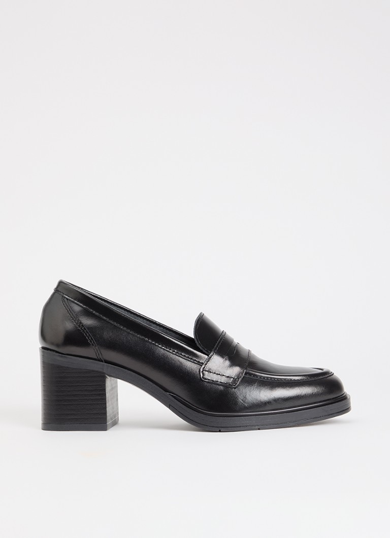 Dune London Dames Glanzer loafer van leer in de kleur Zwart