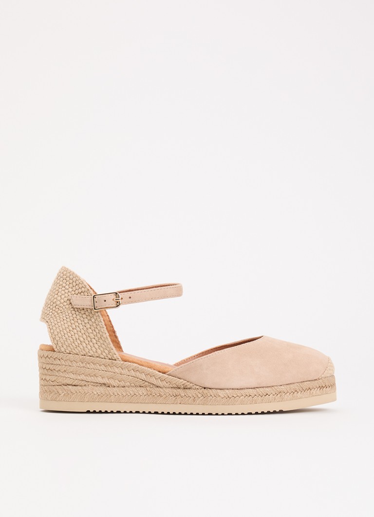 Unisa Dames Cisca espadrille van suéde in de kleur Naturel, maat: 36