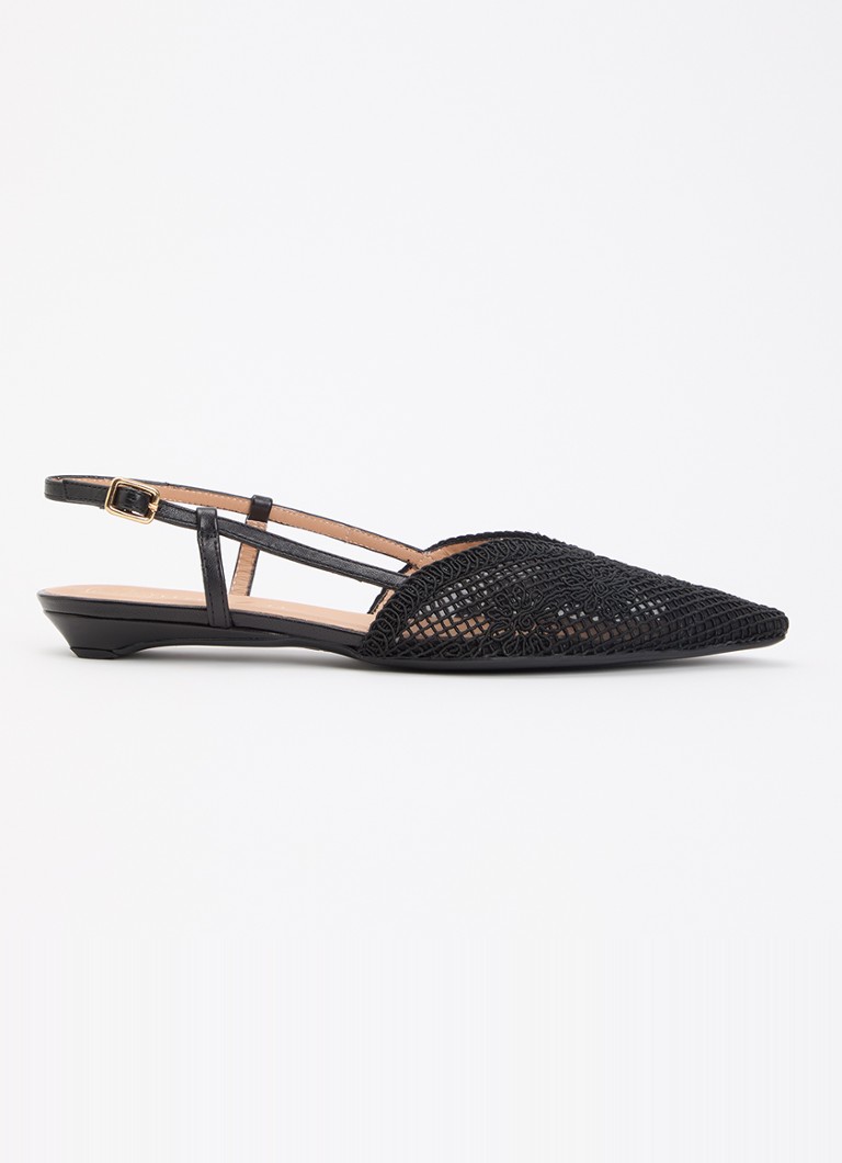 Unisa Dames Cotis slingback met details van leer in de kleur Zwart, maat: 36