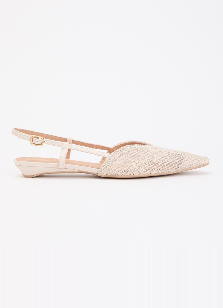 Unisa Dames Cotis slingback met details van leer in de kleur Creme, maat: 36