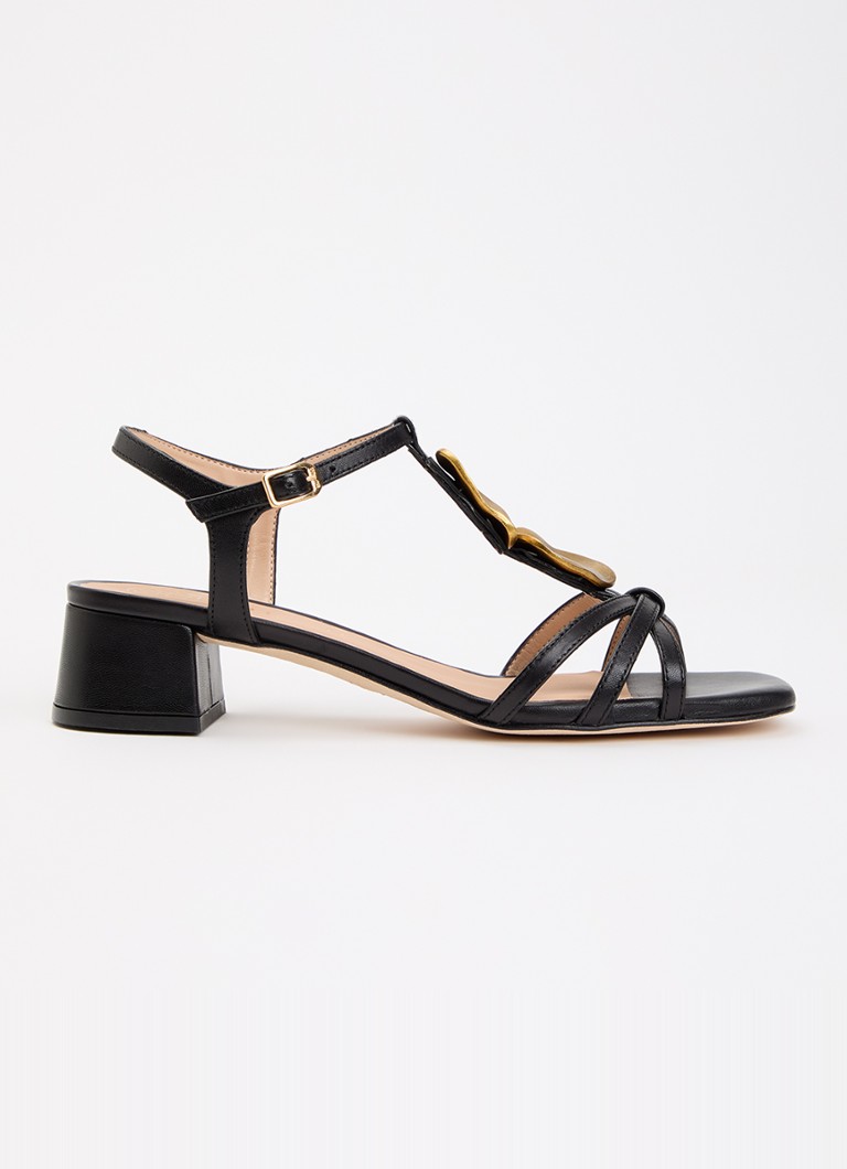 Unisa Dames Jarte sandalette van leer in de kleur Zwart, maat: 38