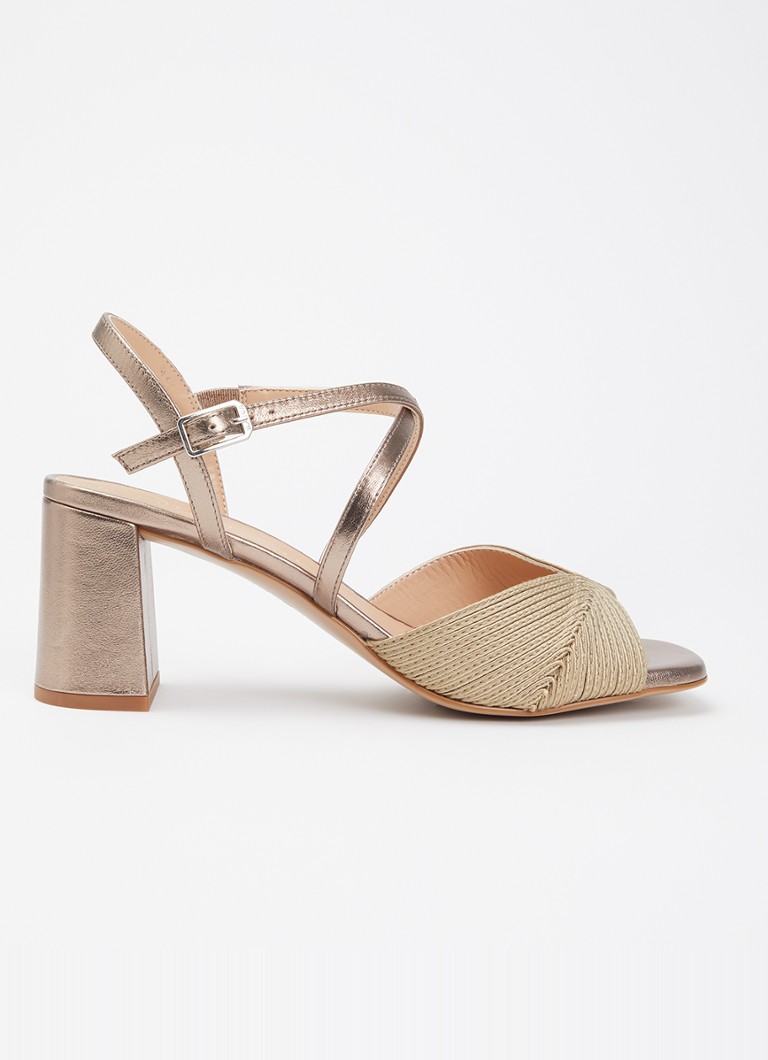 Unisa Dames Maxin sandalette met metallic finish in de kleur Goud, maat: 36