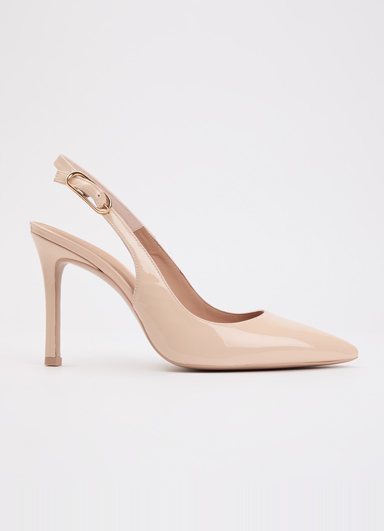 Unisa Dames Terza slingback van leer met lakfinish in de kleur Zalmroze, maat: 36