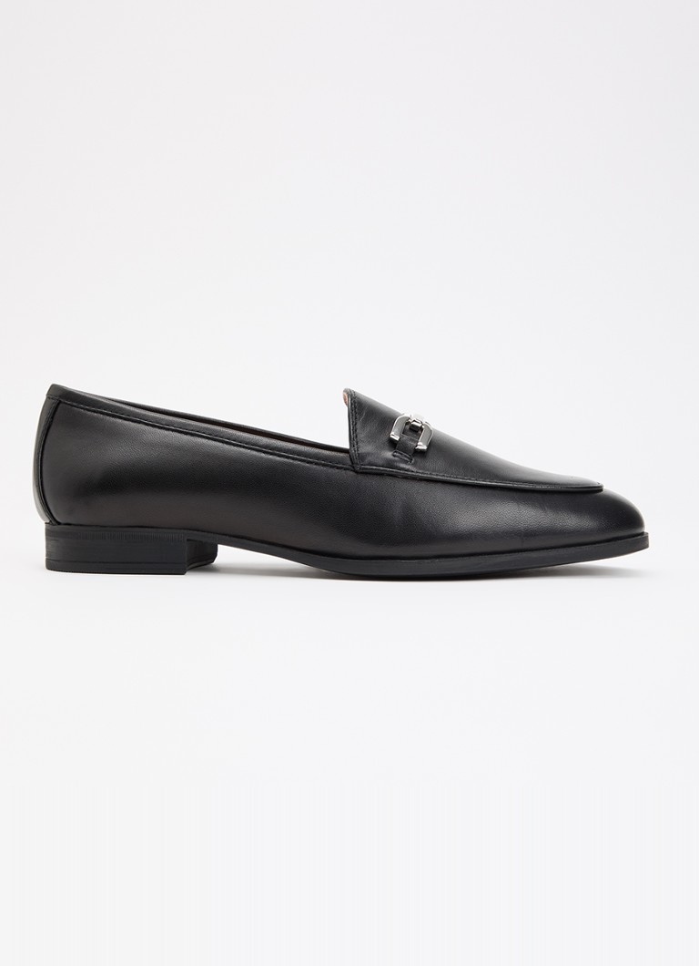 Unisa Dames Dalcy loafer van leer in de kleur Zwart, maat: 39