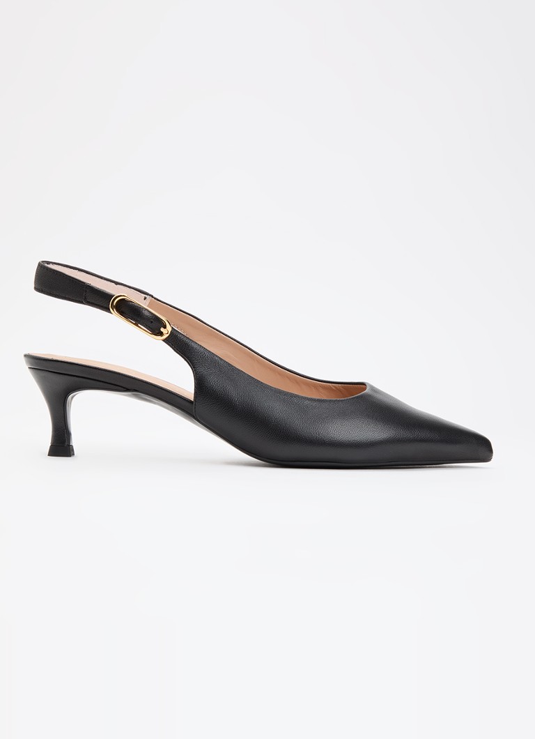 Unisa Dames Ibon slingback van leer in de kleur Zwart, maat: 38