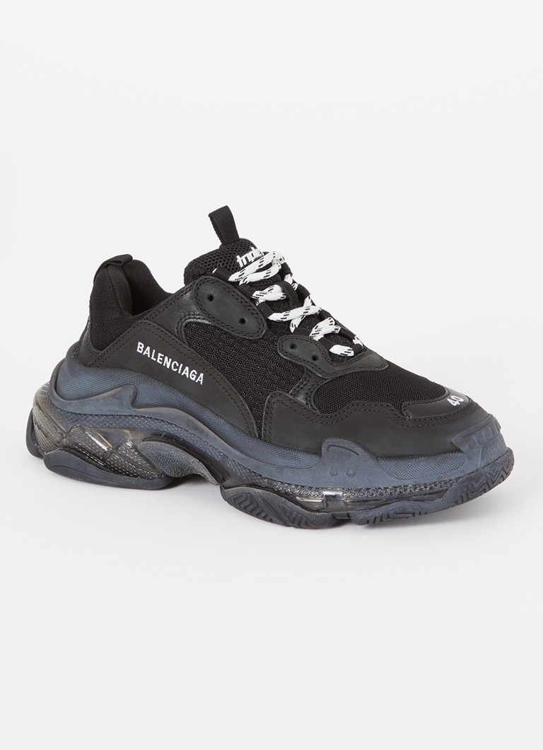 Balenciaga Dames Triple S Clear sneaker met mesh details in de kleur Zwart, maat: 40
