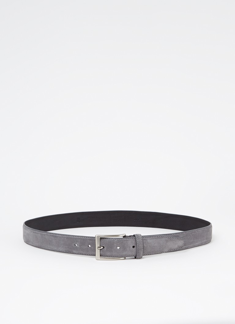 Officine Napoli Heren 2035 riem van suède in de kleur Grijs, maat: 105 CM