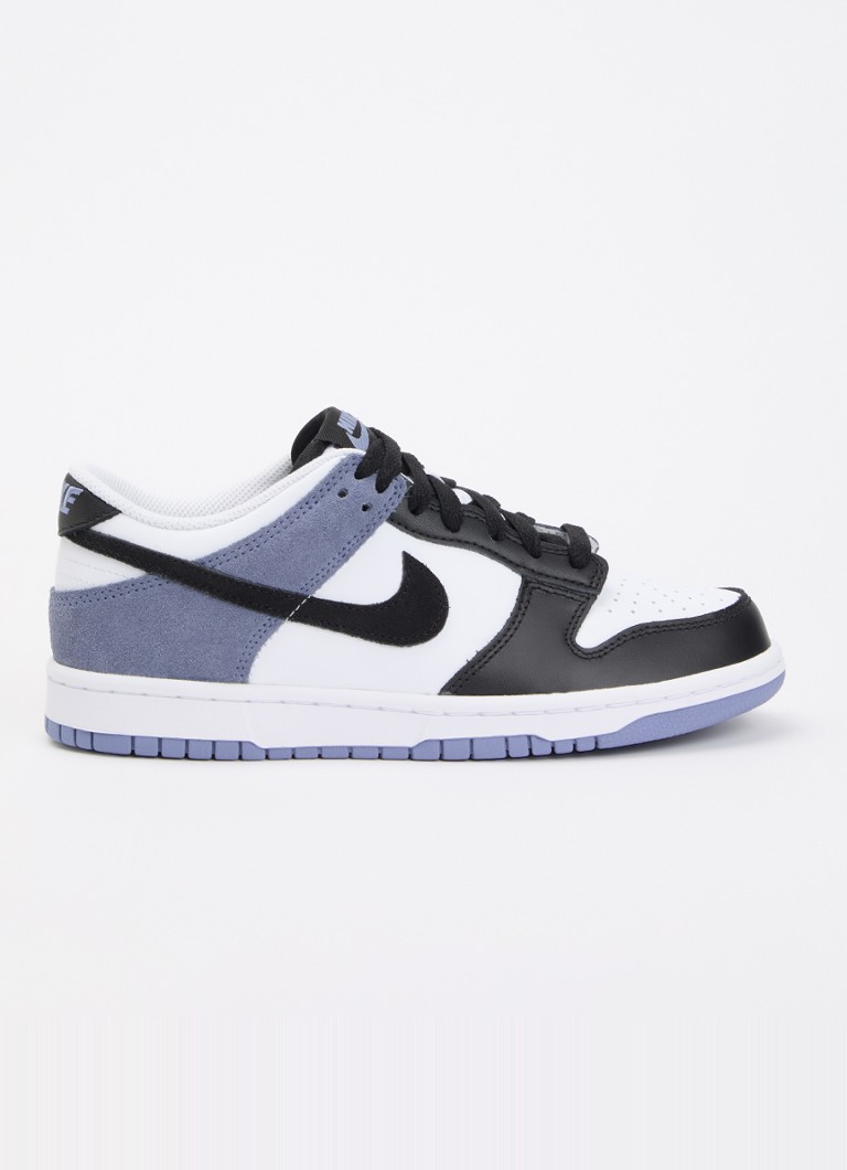 Nike Jongens Dunk low sneaker van leer met suède details in de kleur Lichtblauw, maat: 36.5