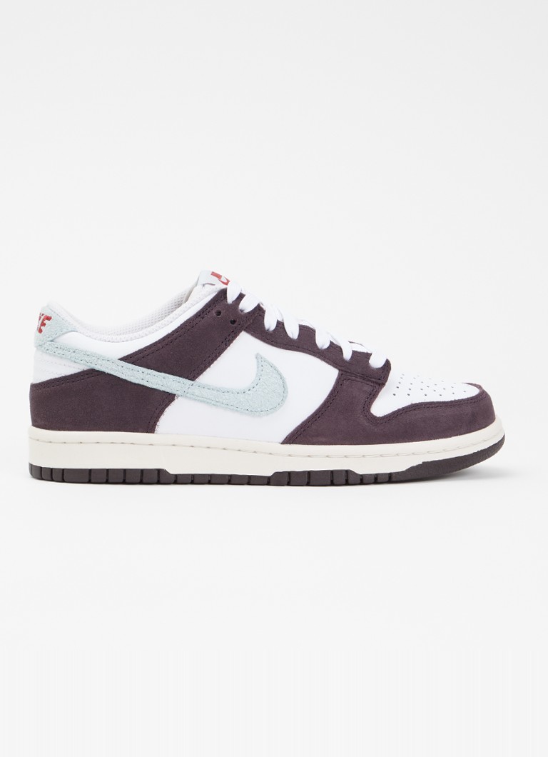 Nike Jongens Dunk low sneaker van leer met suède details in de kleur Bruin, maat: 38