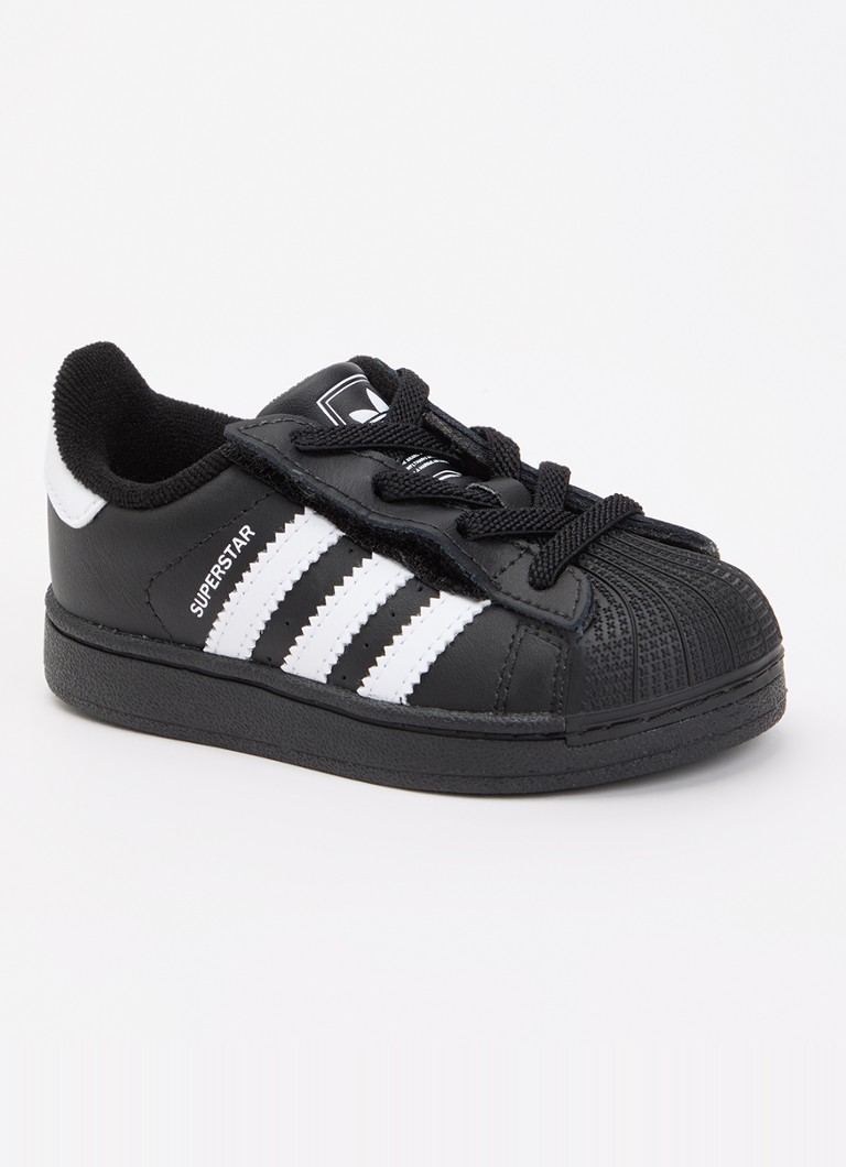 Adidas Jongens Superstar II sneaker van leer in de kleur Zwart, maat: 25